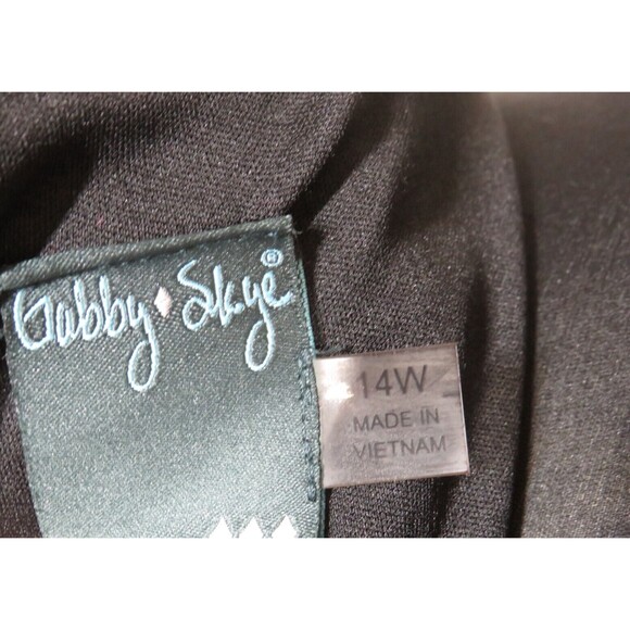 Gabby Skye Women's Red Black Velvet Flocked Fit And Flare Dress Plus Size 14W - Picture 12 of 14